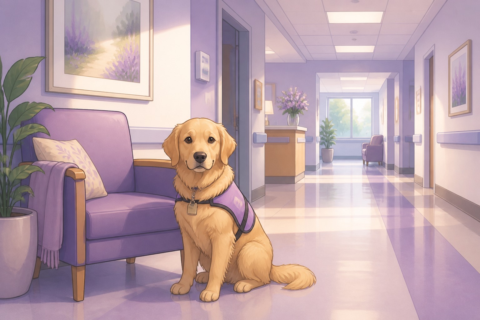Besuchshund im Comic-Stil